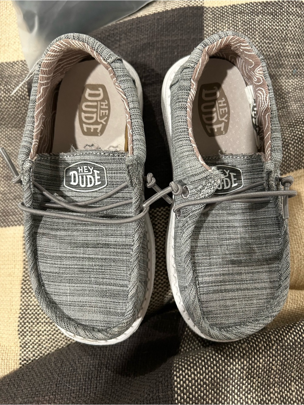 Hey Dude Grey Knit Slip-On Loafers